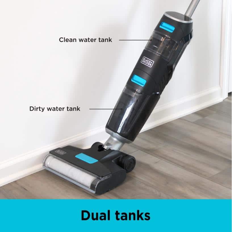 Black + Decker Multi-Surface Cordless Wet and Dry Vacuum + Wash Duo with Accessories Black: Rechargeable, Bagless, Foam Filter, Lithium Ion Battery