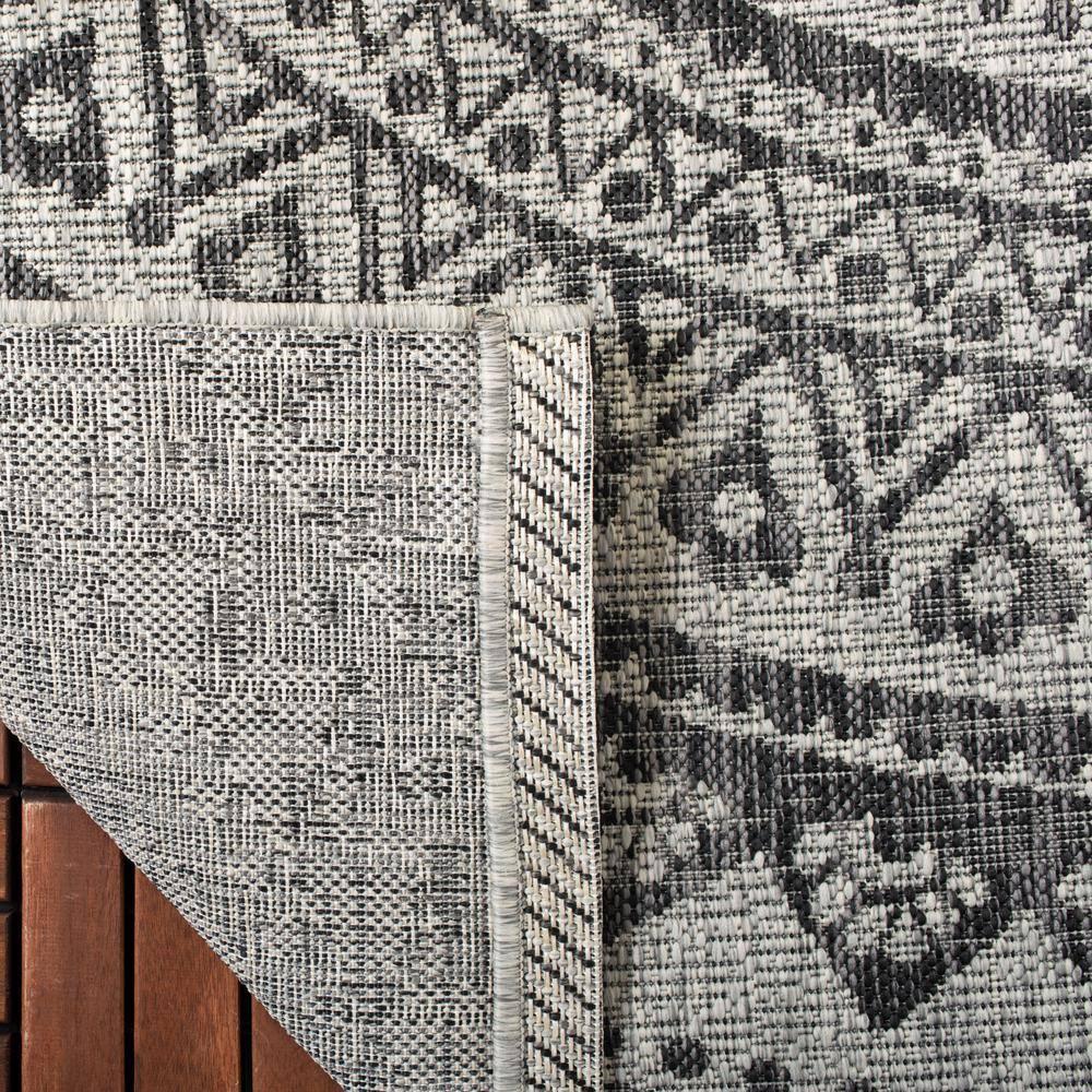 Courtyard CY8734 Power Loomed Indoor and Outdoor Area Rug - Light Grey/Black - 6'7" Round - Safavieh