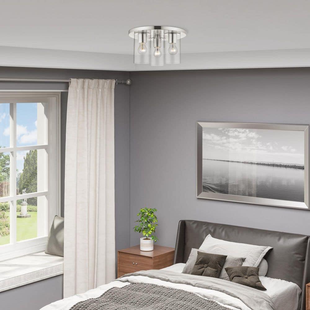 Livex Lighting Zurich 3 - Light Flush Mount in  Brushed Nickel
