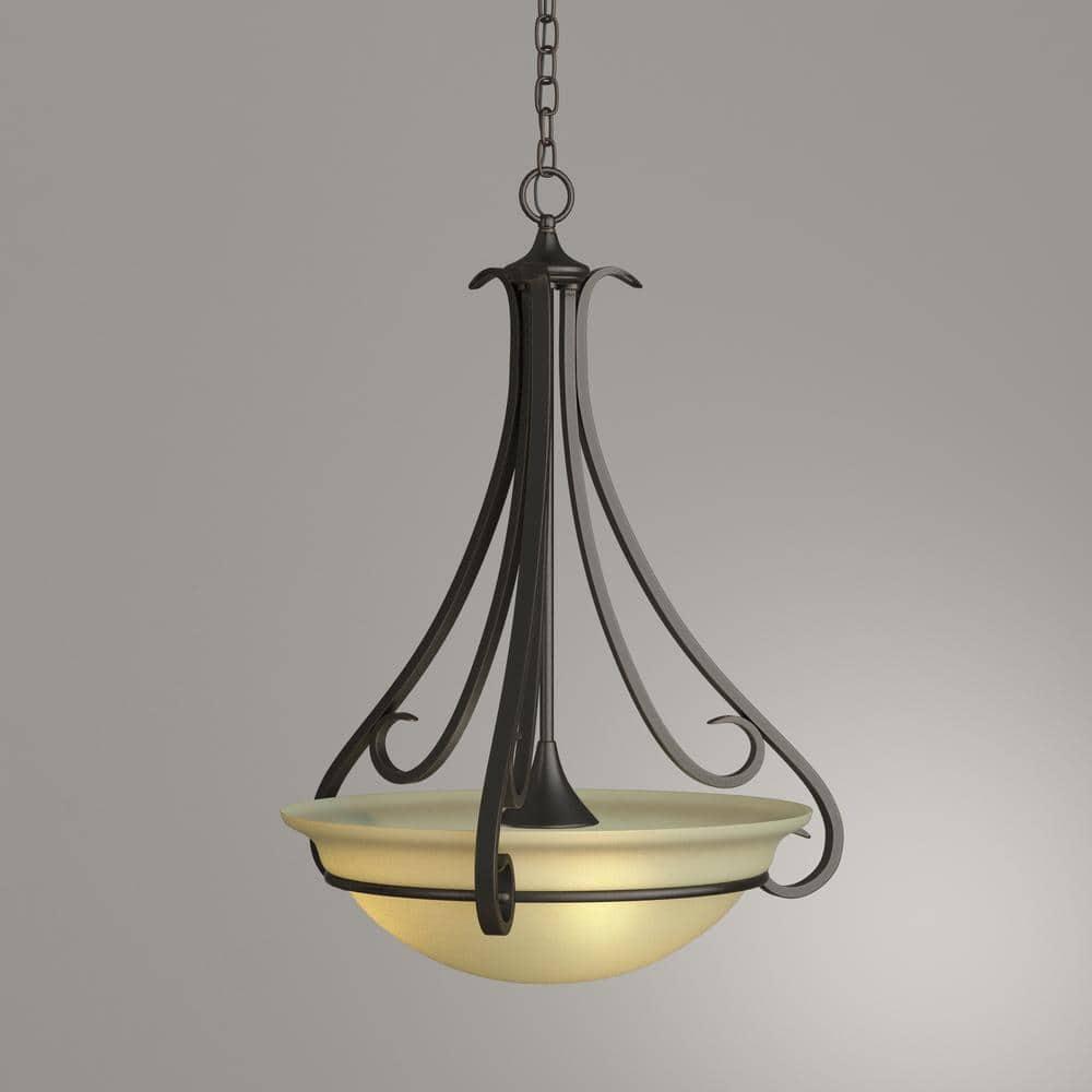 Fleur De Lis Living Lilly 3 - Light Forged Bronze Unique/Statement Pendant