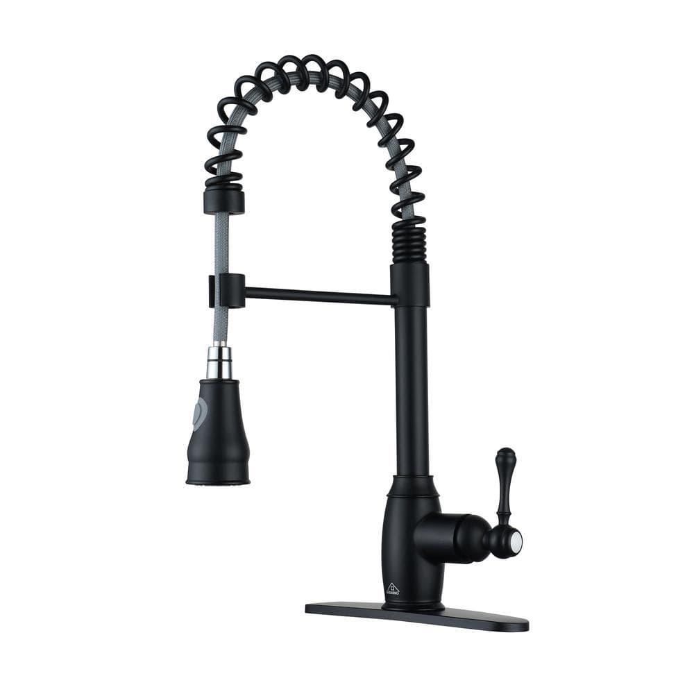 CASAINC 1.8 GPM Single-Handle Spring Pull-Down Kitchen Faucet Single Hole Faucet