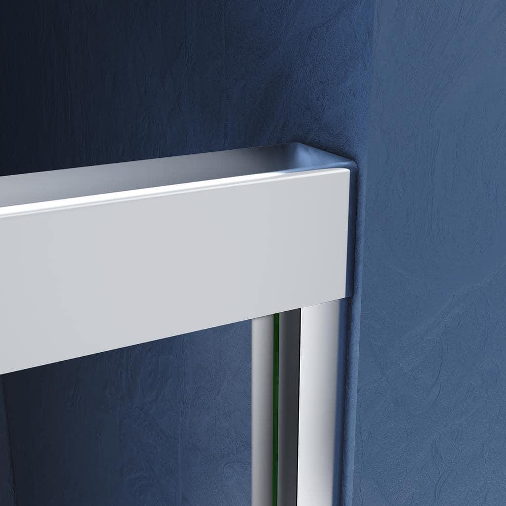 VODYXSEP Sliding Shower Glass Door 56-60 In. W X 72 In. H, Adjustable Semi Frameless Shower Door, Certified Thick Clear Clear Tempered Glass, 304 Stainless Steel Handles Y4VO-W2269P144322