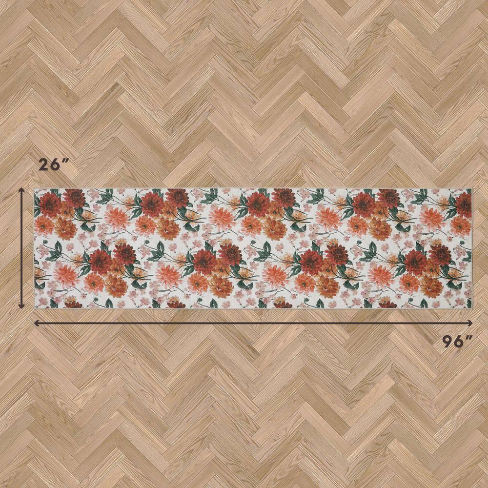 Laura Ashley Laura Ashley Dahlias Chenille Machine Washable, Slip Resistant Accent and Runner Rugs