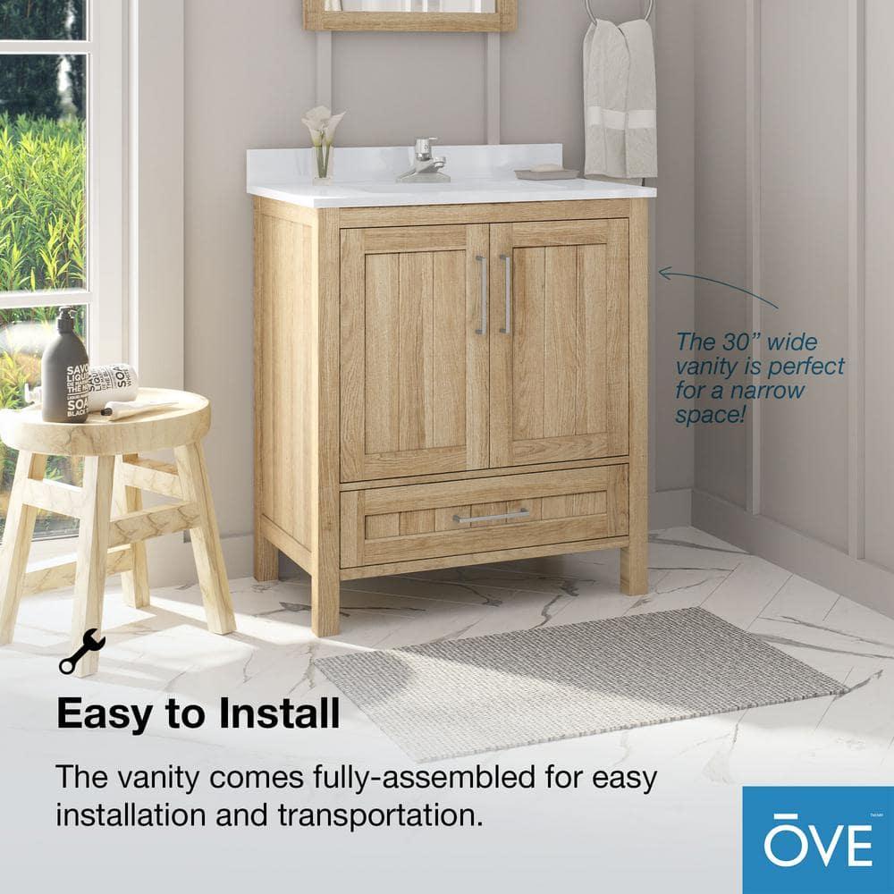 OVE Decors Kansas 30" Single Bathroom Vanity, in White Oak Finish & Reviews | Wayfair