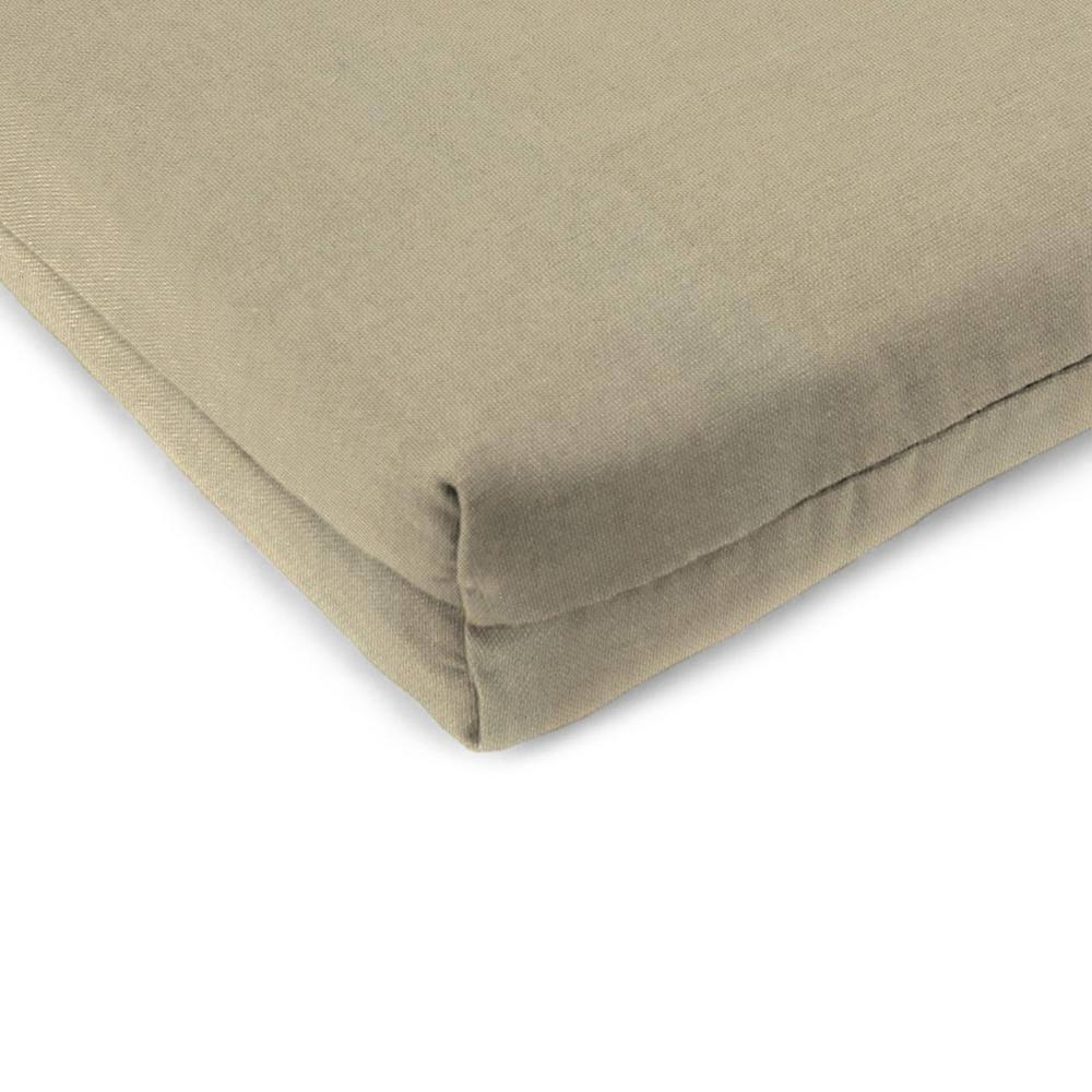Jordan Manufacturing 17" x 19" Canvas Pebble Beige Solid Rectangular Outdoor Chair Pad Seat Cushion with Ties (2 Pack)