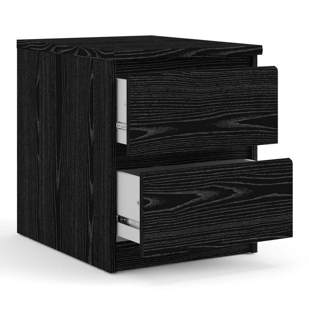 Scottsdale Black Woodgrain 2-Drawer Nightstand