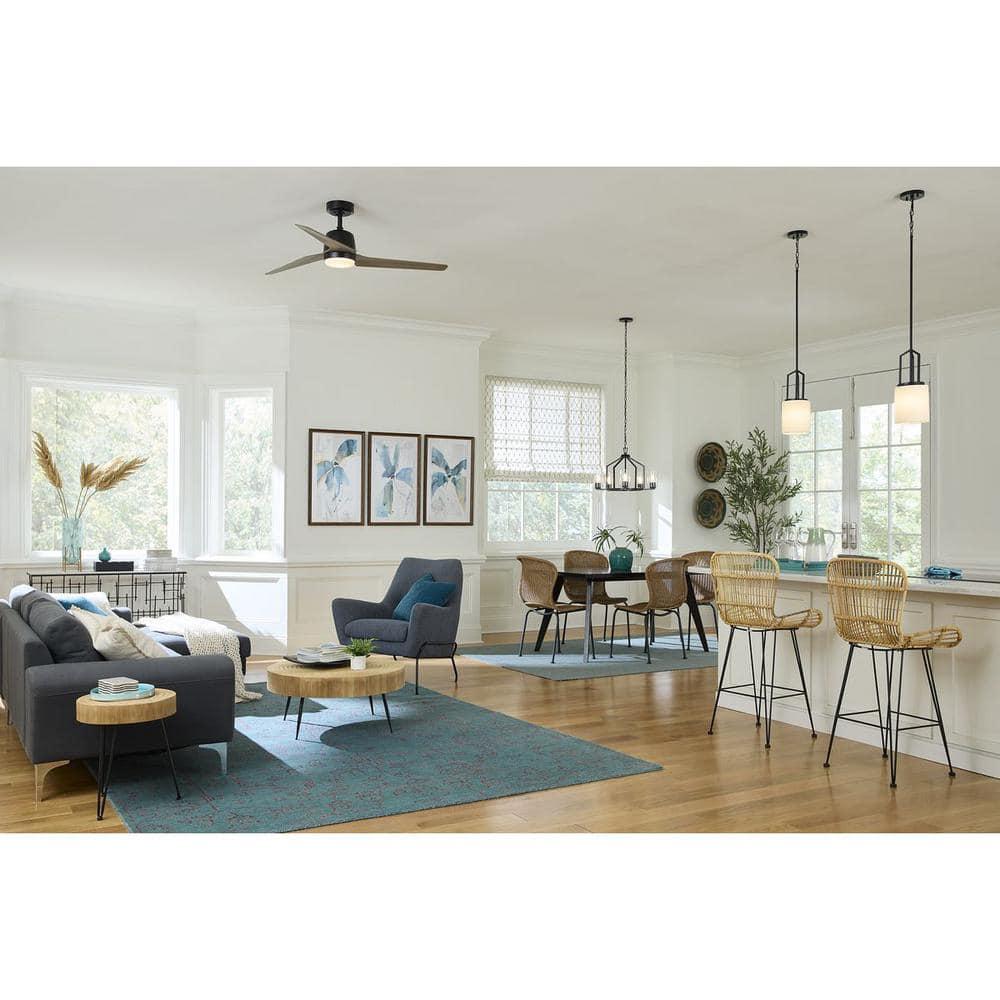 Progress Lighting Goodwin 5-Light Chandelier, Matte Black, Clear Glass Shades