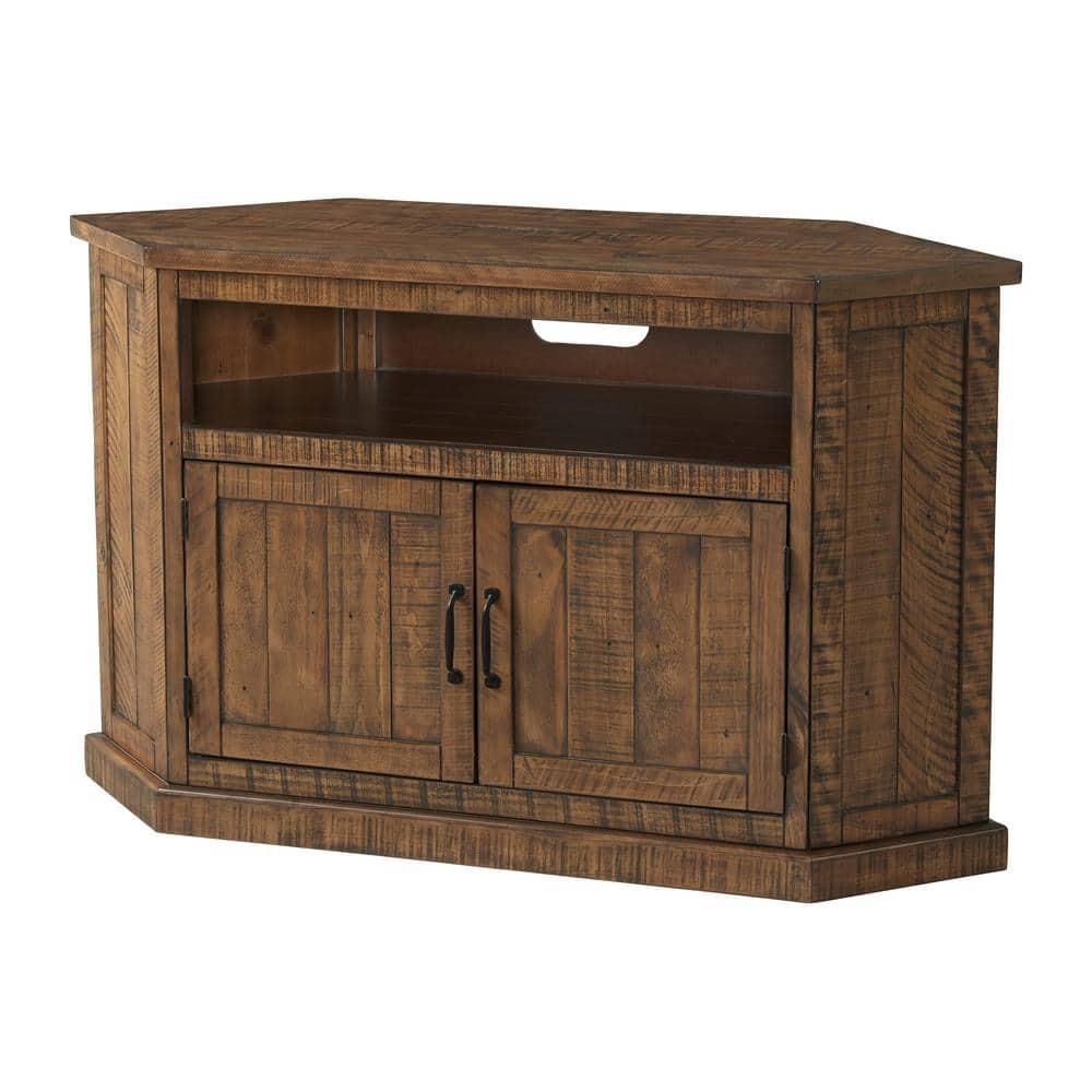 Martin Svensson Home Rustic Corner 50" Solid Wood TV Stand Natural Brown