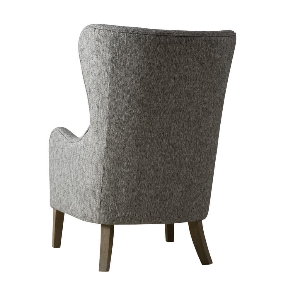 Aria Swoop Upholstered Wing Chair Gray - Madison Park: Comfortable Armchair, Polyester Fabric