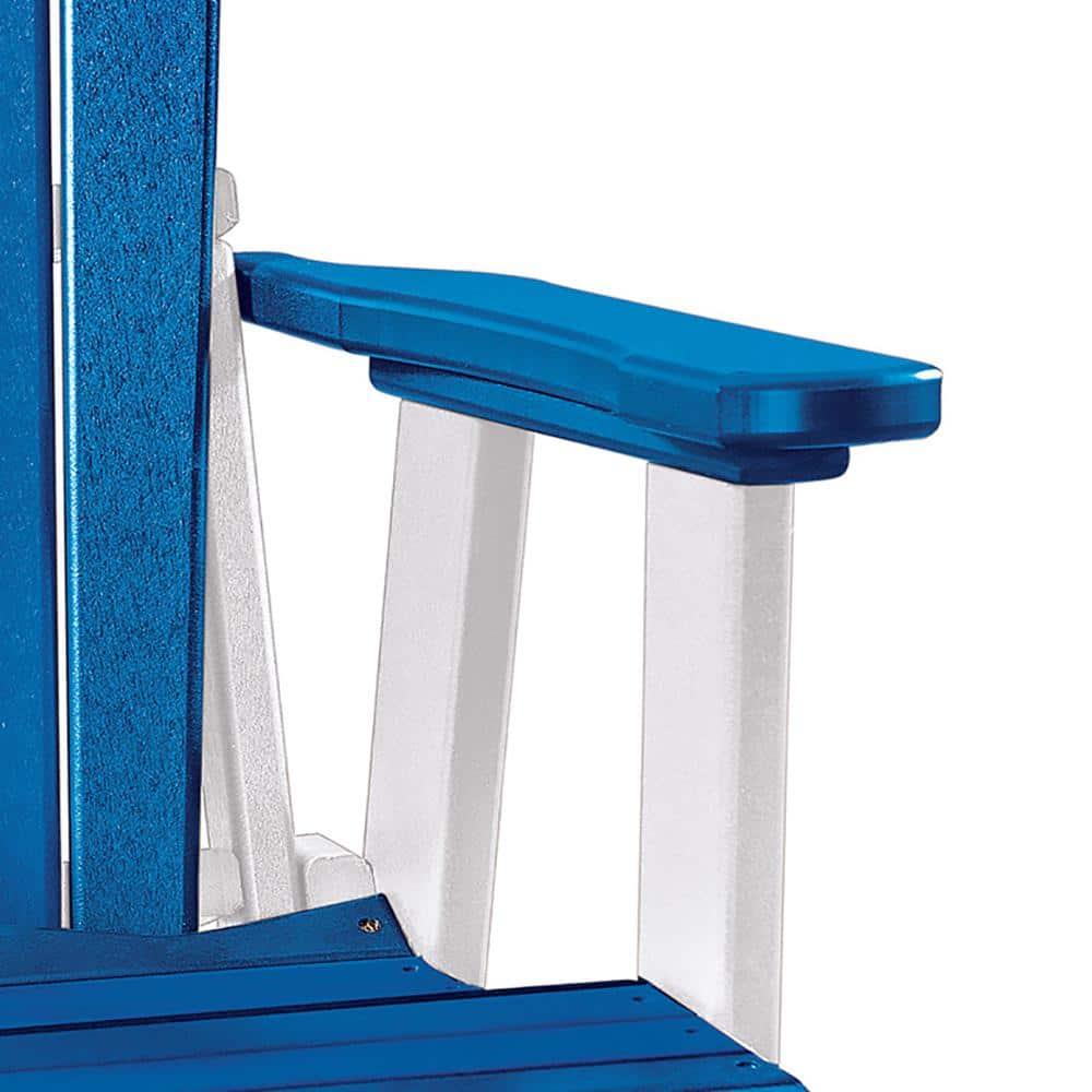 OS Home and Office Furniture Resin Fan Back Swivel Glider in Blue/White