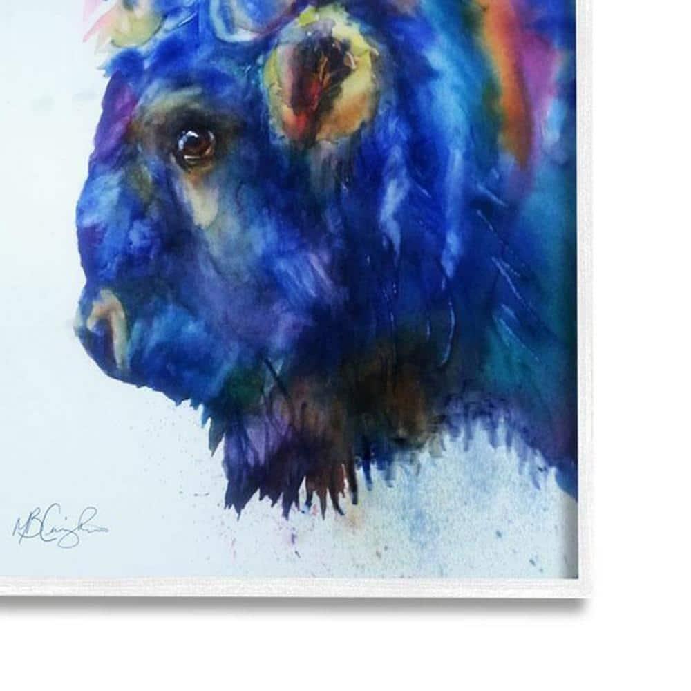 Stupell Industries " Unique Vibrant Blue Bison Painting Bold Design " by MB Cunningham