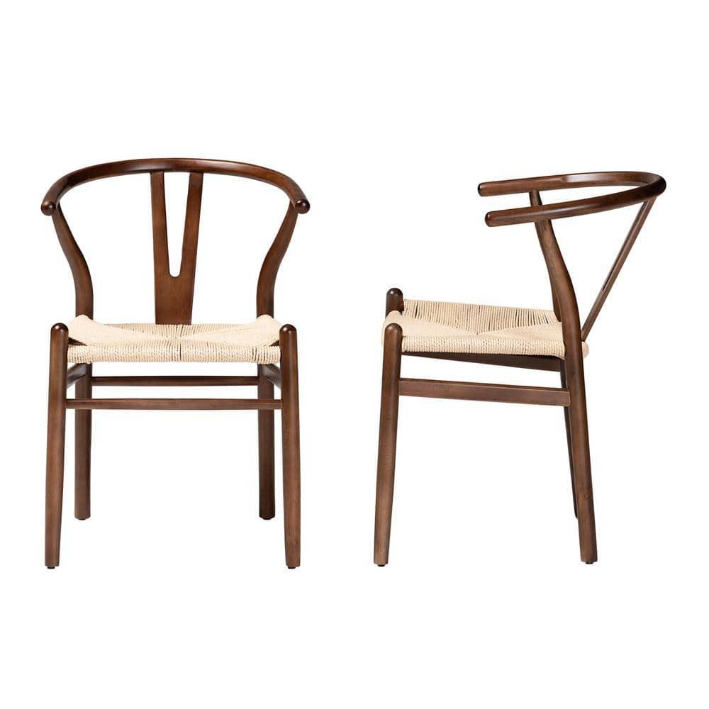 Baxton Studio Paxton Modern Dark Brown Finished Wood 2-Piece Dining Chair Set