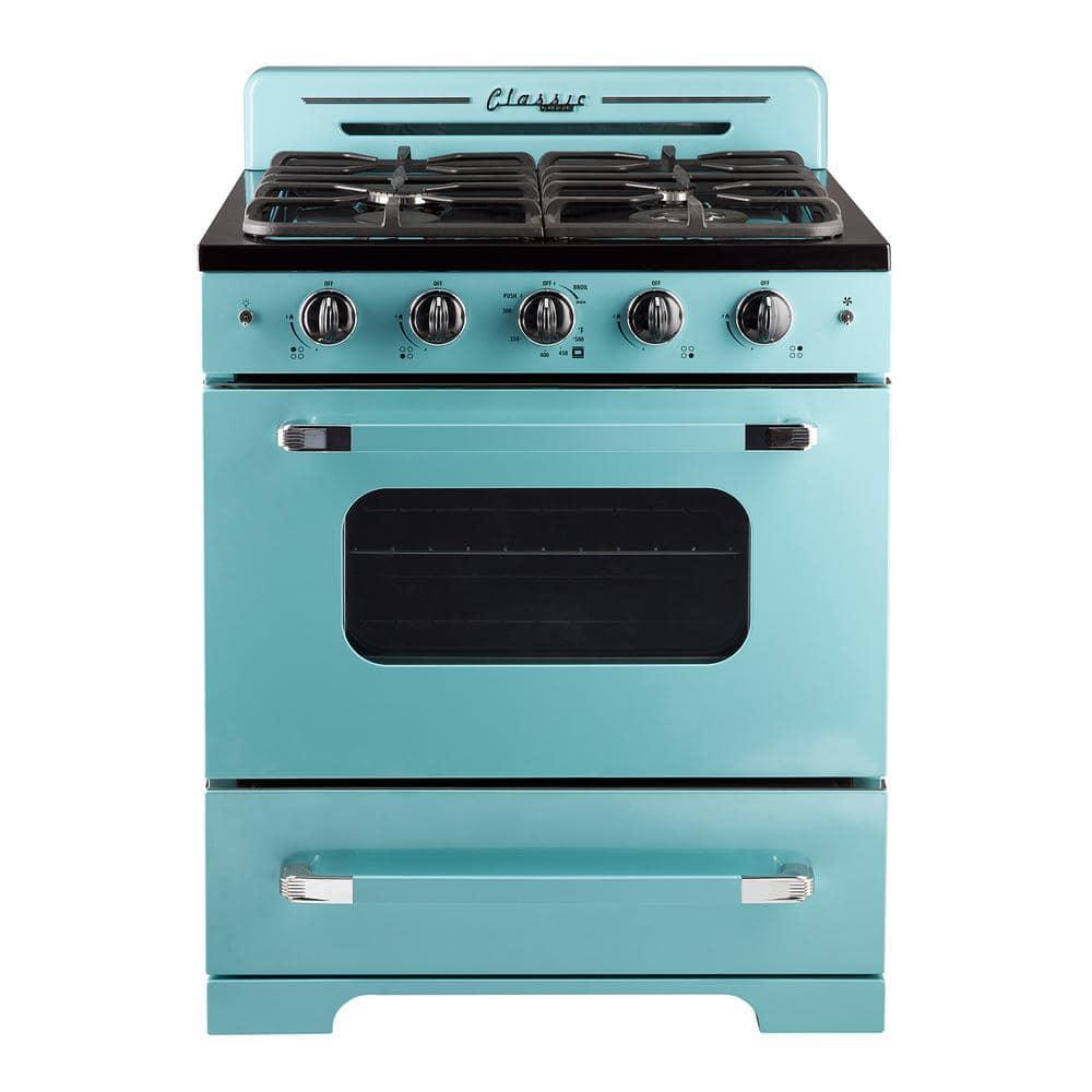 Unique Appliances Classic Retro 30" 4 burner 3.9 cu. ft. Freestanding Gas Range with Convection Oven UGP-30CR T
