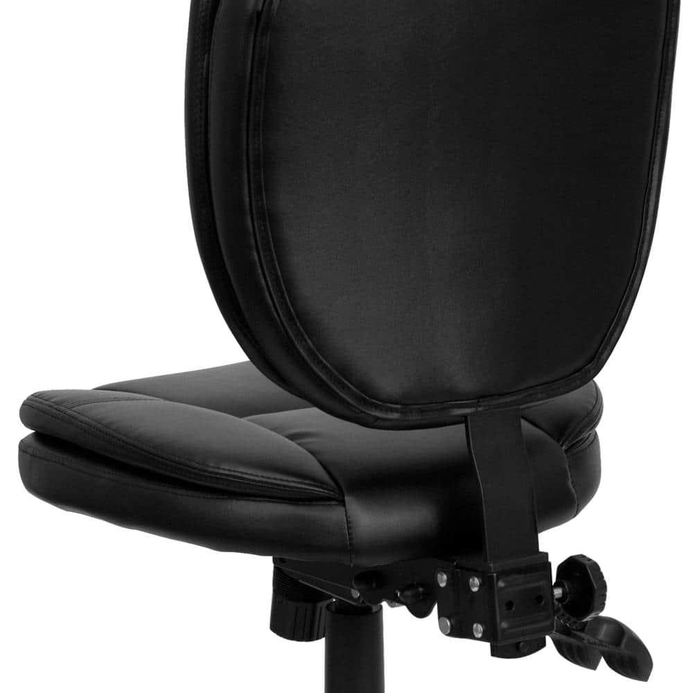 Flash Furniture Mid-Back Black LeatherSoft Multifunction Swivel Ergonomic Task Office Chair with Pillow Top Cushioning