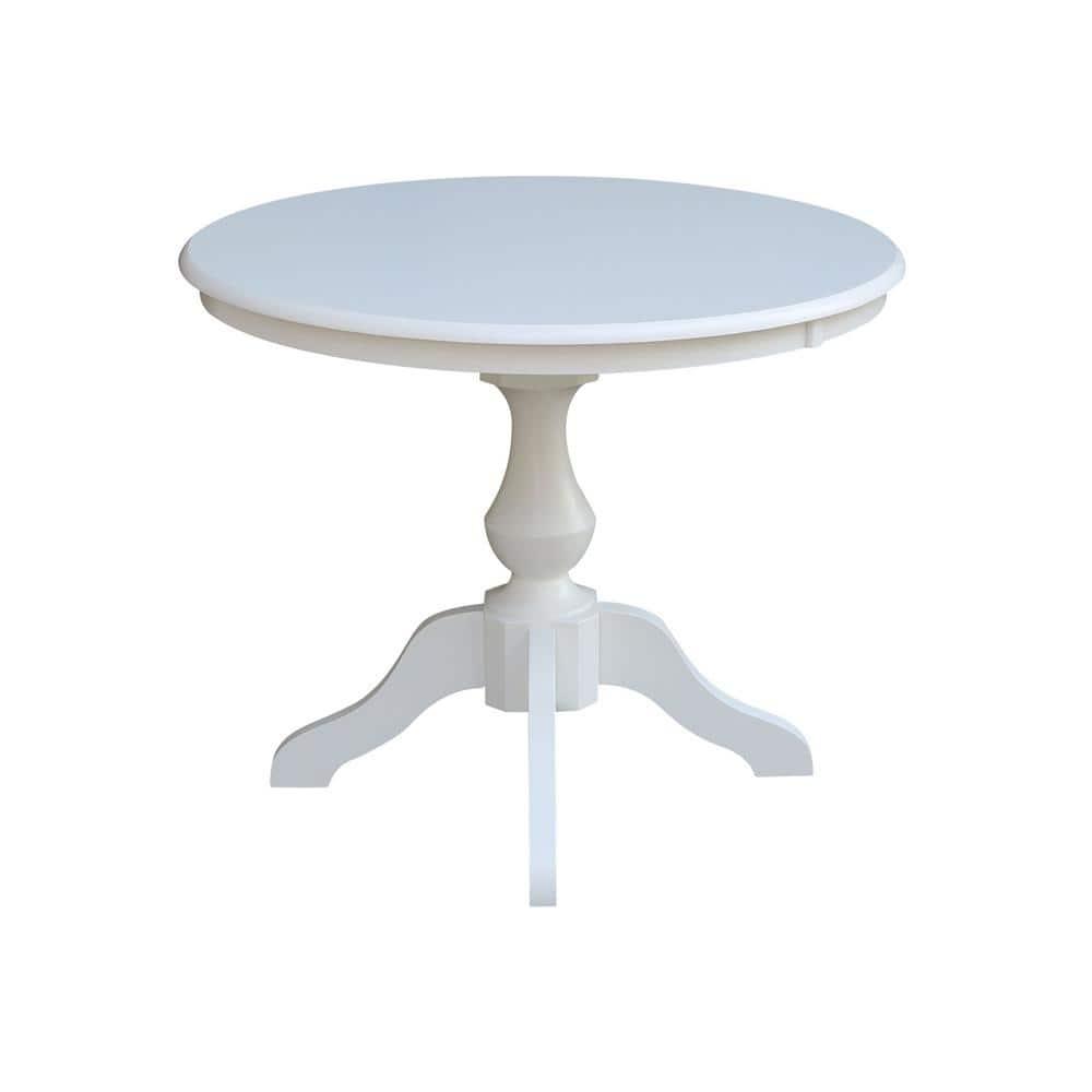 36" Round Top Pedestal Dining Table - White
