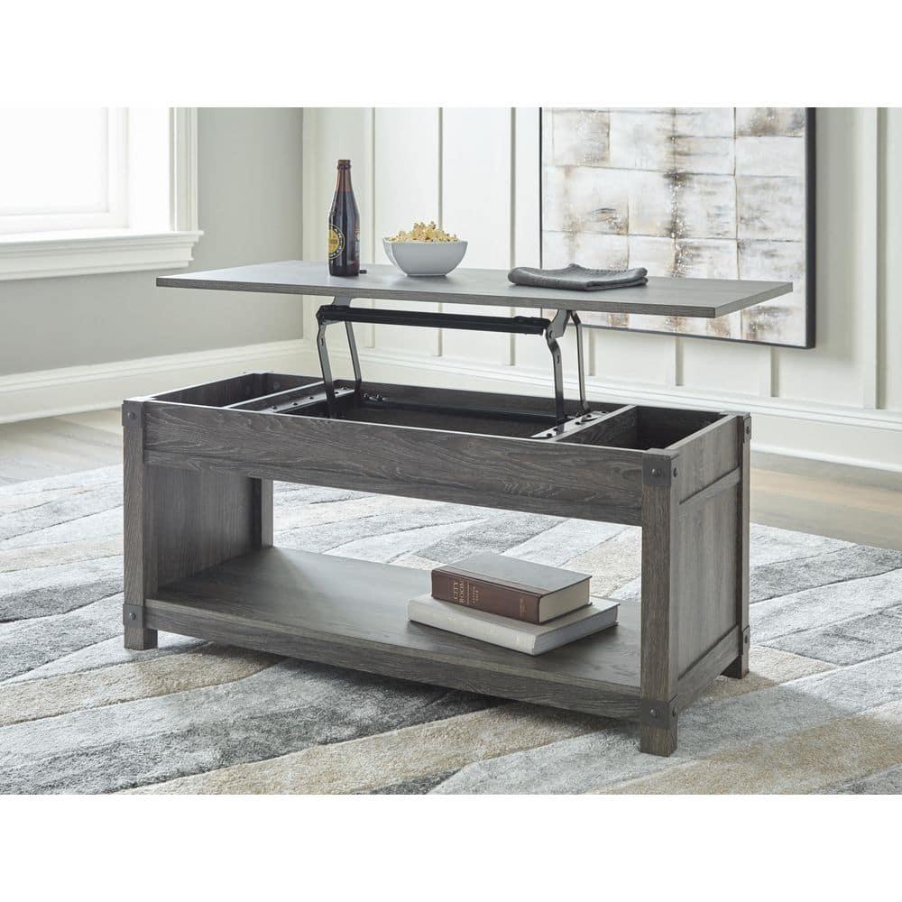 Signature Design by Ashley Casual Freedan Lift-Top Coffee Table  Grayish Brown