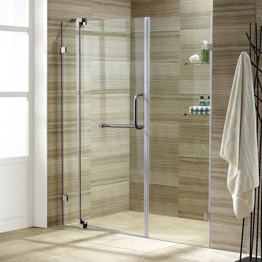 Pirouette 42-48" W x 72" H Pivot Frameless Shower Door with 3/8" Clear Glass