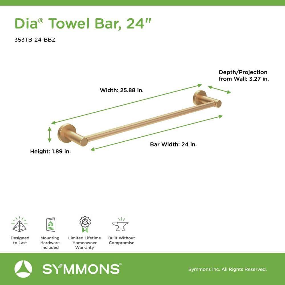 Dia 24" Extra Long Wall Mounted Towel Bar