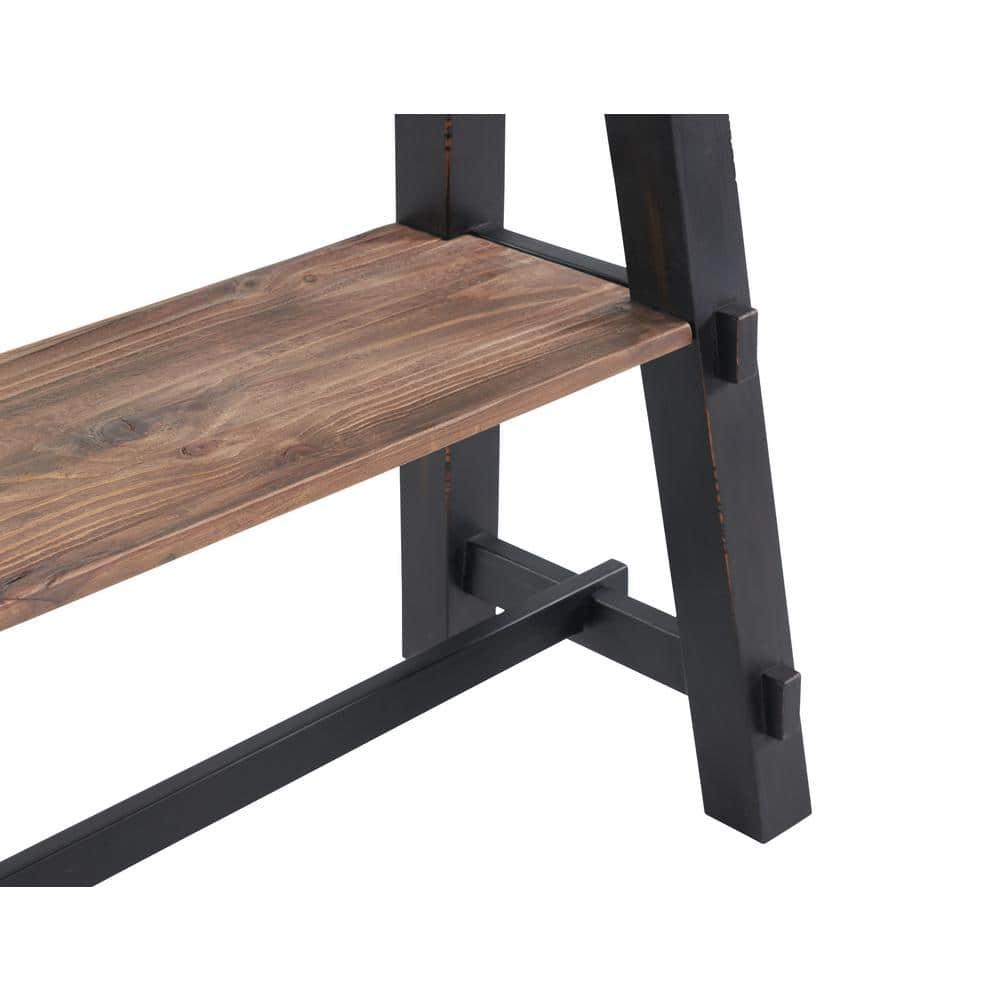 48" Odin Solid Wood Console Table with Shelf Black - Alaterre Furniture: Mid-Century Style, Pine Frame, Easy to Assemble