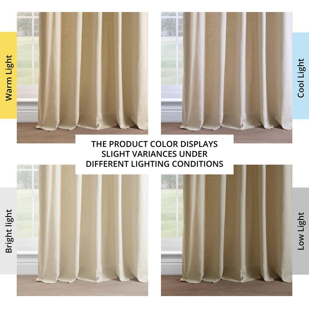 HPD HALF PRICE DRAPES French Linen Curtains 108 Inches Long Room Darkening Curtains for Bedroom & Living Room 50 X 108, (1 Panel), Walnut Beige
