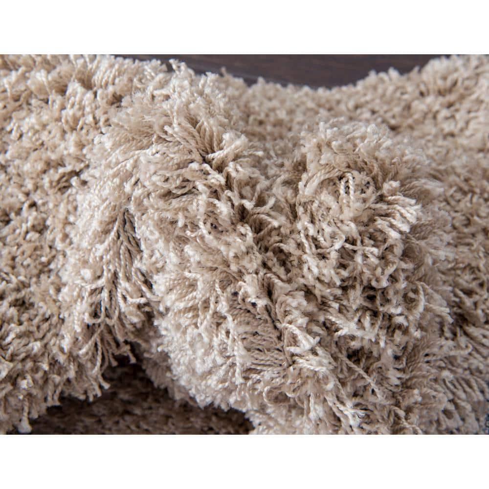 Unique Loom 7' 1 x 10' 0 Rectangle Solid Shag Taupe Area Rug