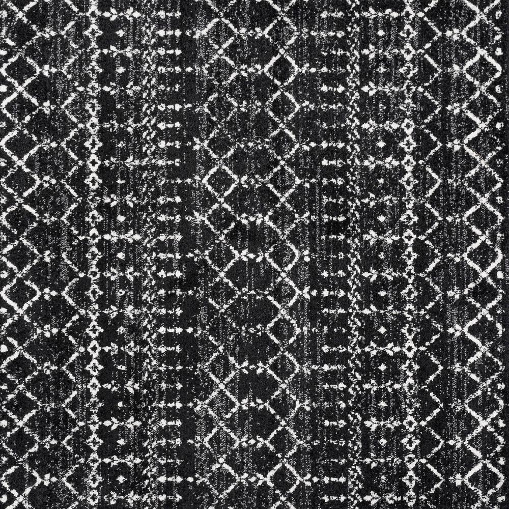 JONATHAN Y Moroccan HYPE Boho Vintage Diamond Black/Ivory 5' Square Area Rug