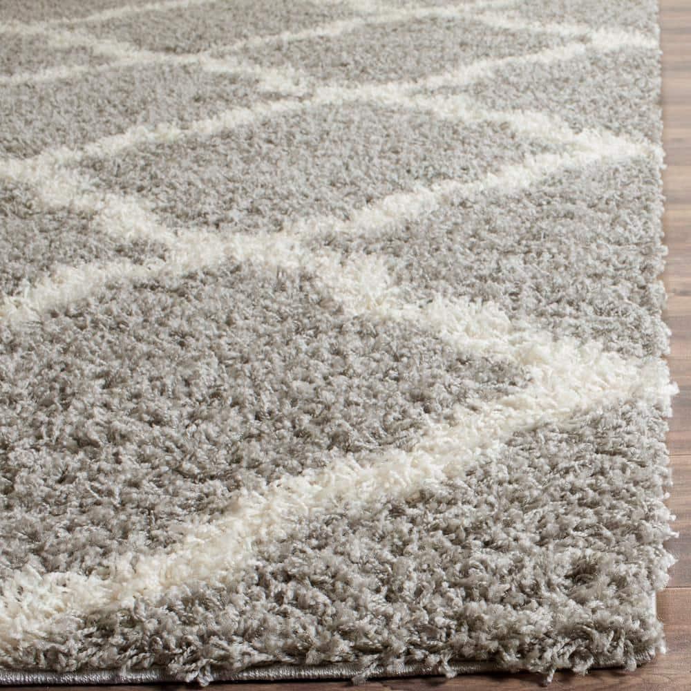 Dallas Shag SGD257 Power Loomed Indoor Area Rug - Grey/Ivory - 8'x10' - Safavieh.