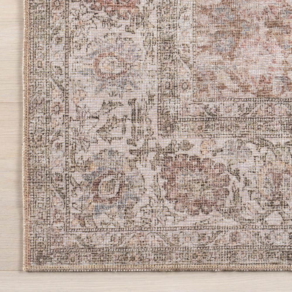 Nuloom Hillstone Collection Glenette Traditional Vintage Medallion Area Rug, 5' x 8', Ivory