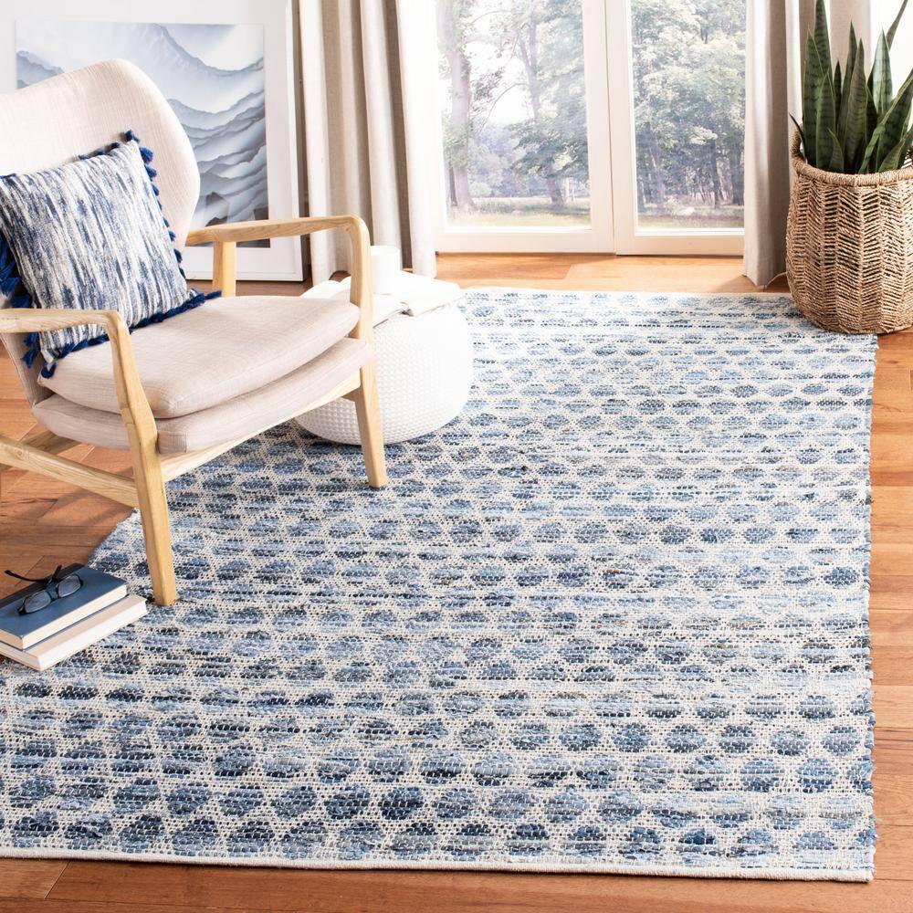 SAFAVIEH Area Rug 8x10 - Montauk Collection - Large - Blue, Handmade, Ideal for Living Room, Bedroom, Office, Dining Space (MTK422L)