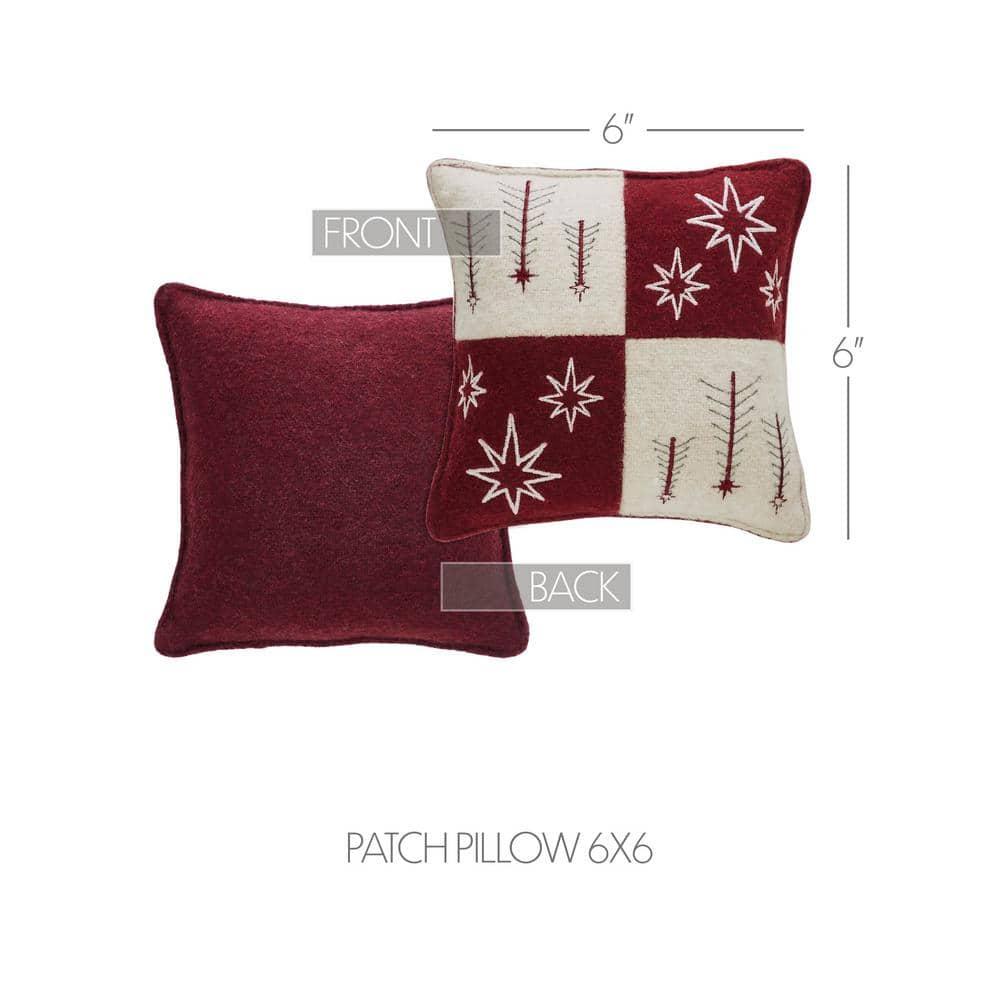 VHC Brands Embroidered 100% Felt Shell, Polyester Lining, Polyester Pillow Fill Reversible Throw Pillow