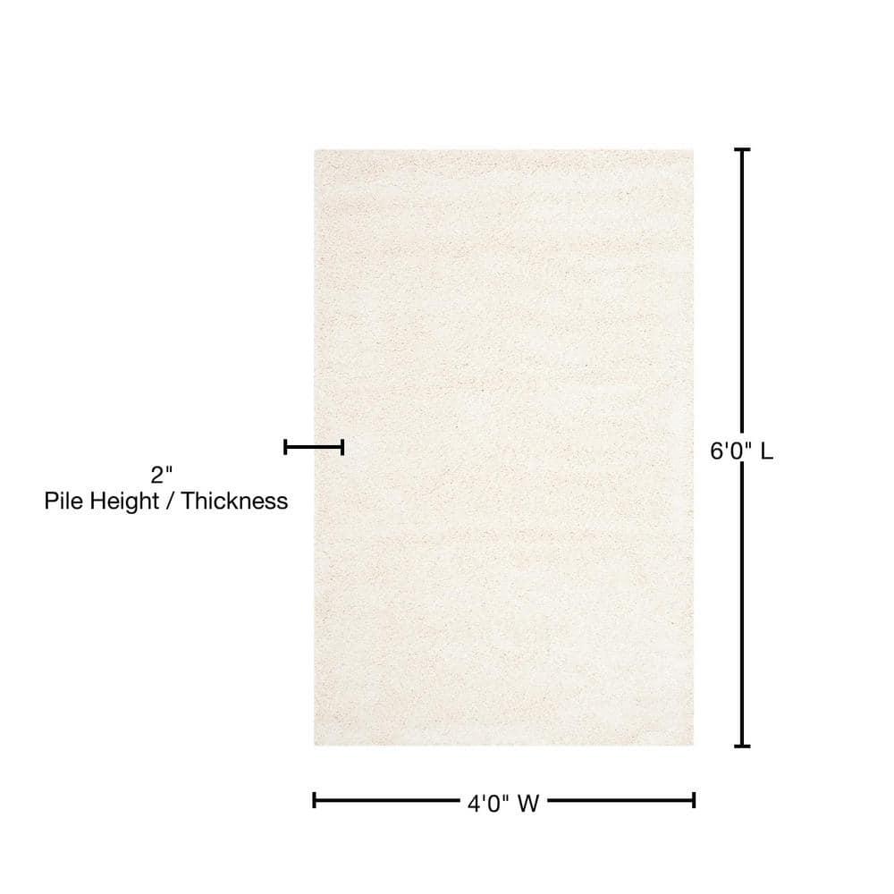 Milan Shag SG180 Power Loomed Indoor Accent Rug - Ivory - 4'x6' - Safavieh