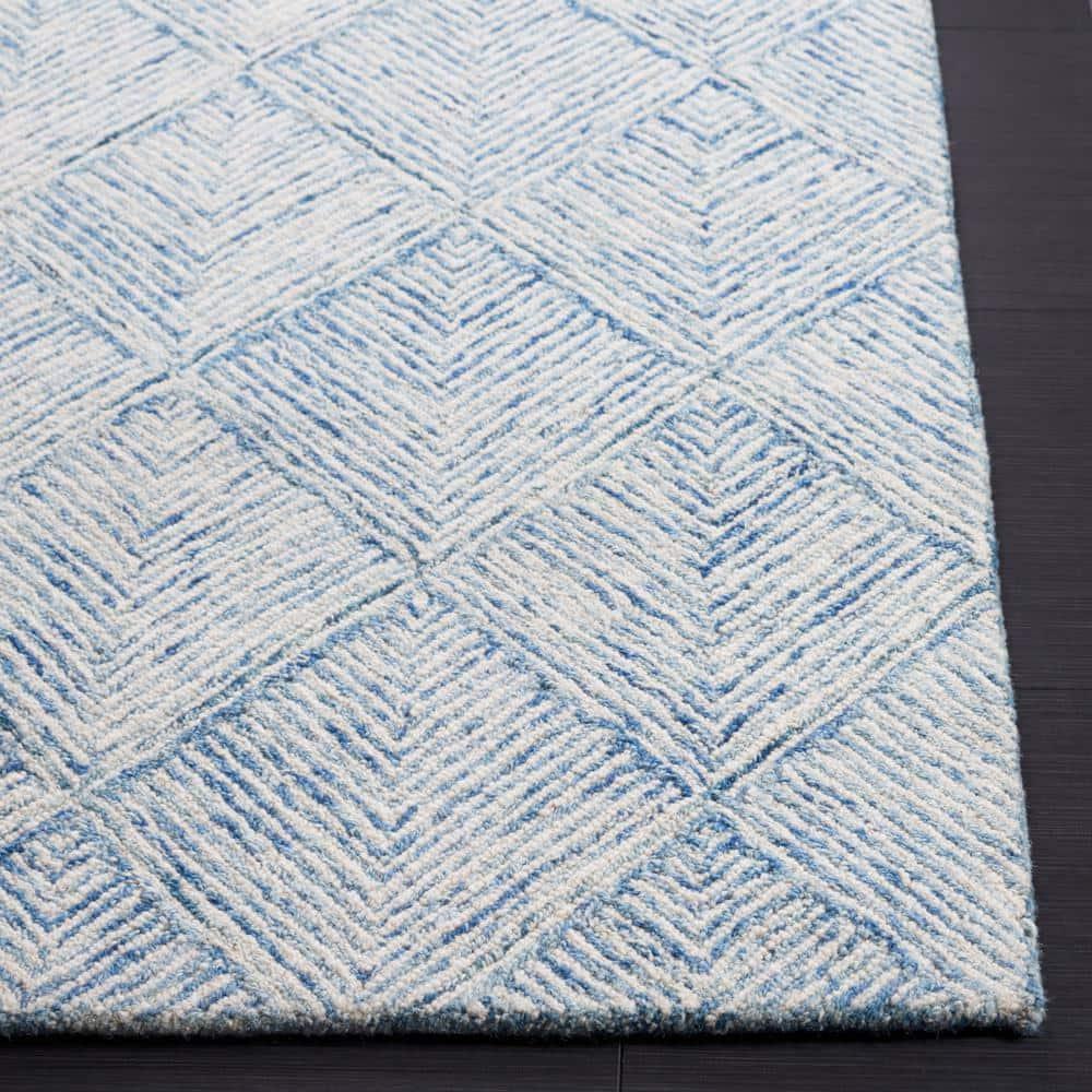 Abstract ABT428 Handmade Indoor Area Rug - Blue/Ivory - 6'x9' - Safavieh