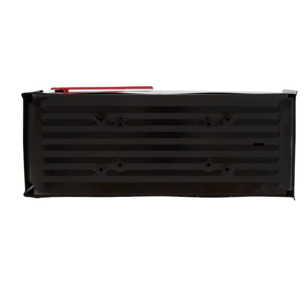 Gibraltar Mailboxes Elite Classic Galvanized Steel Post Mount Black Mailbox