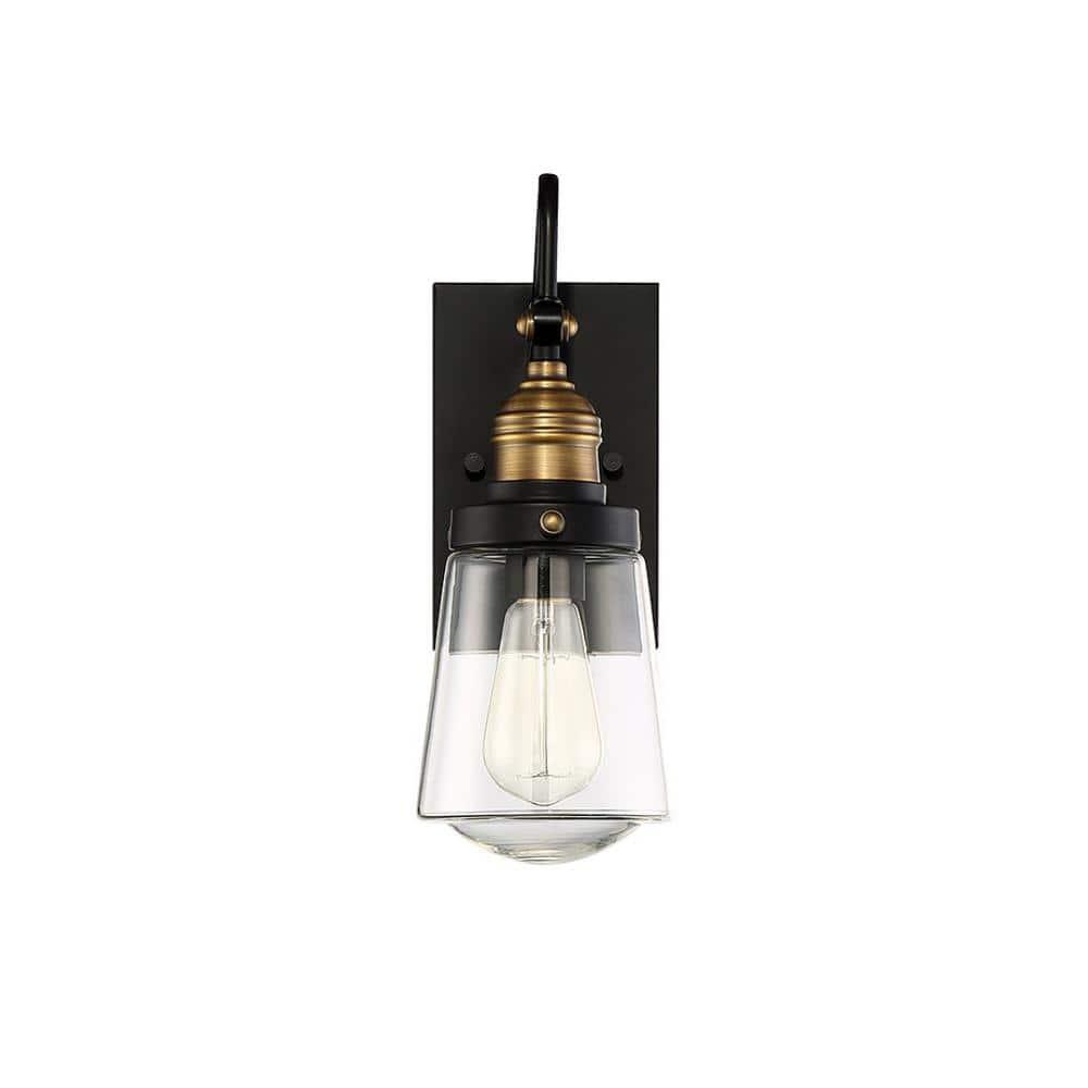 Savoy House Exterior Collections 1 - Light Wall Light in  Vintage Black/Warm Brass