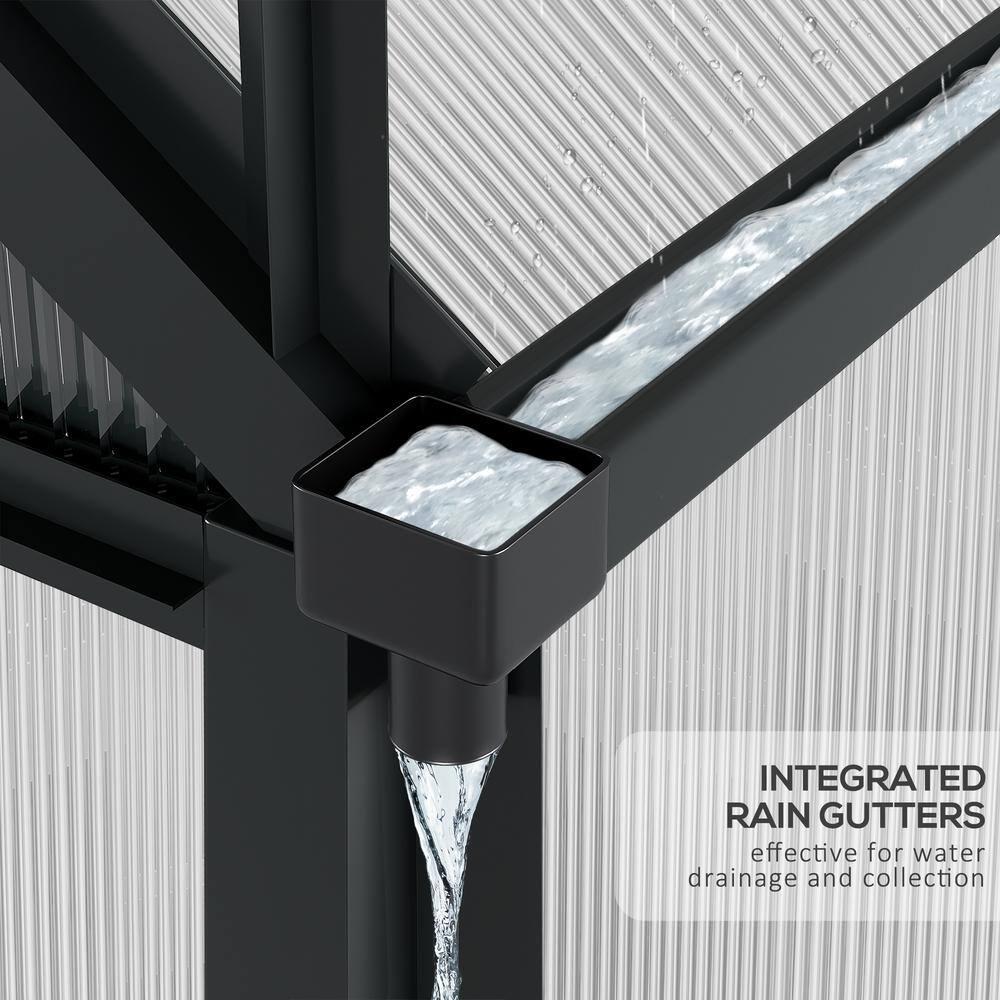 Outsunny 6.2' x 4.3' x 6.6' Polycarbonate Greenhouse, Heavy Duty Outdoor Aluminum Walk-in Green House Kit with Vent & Door for Backyard Garden, Gray