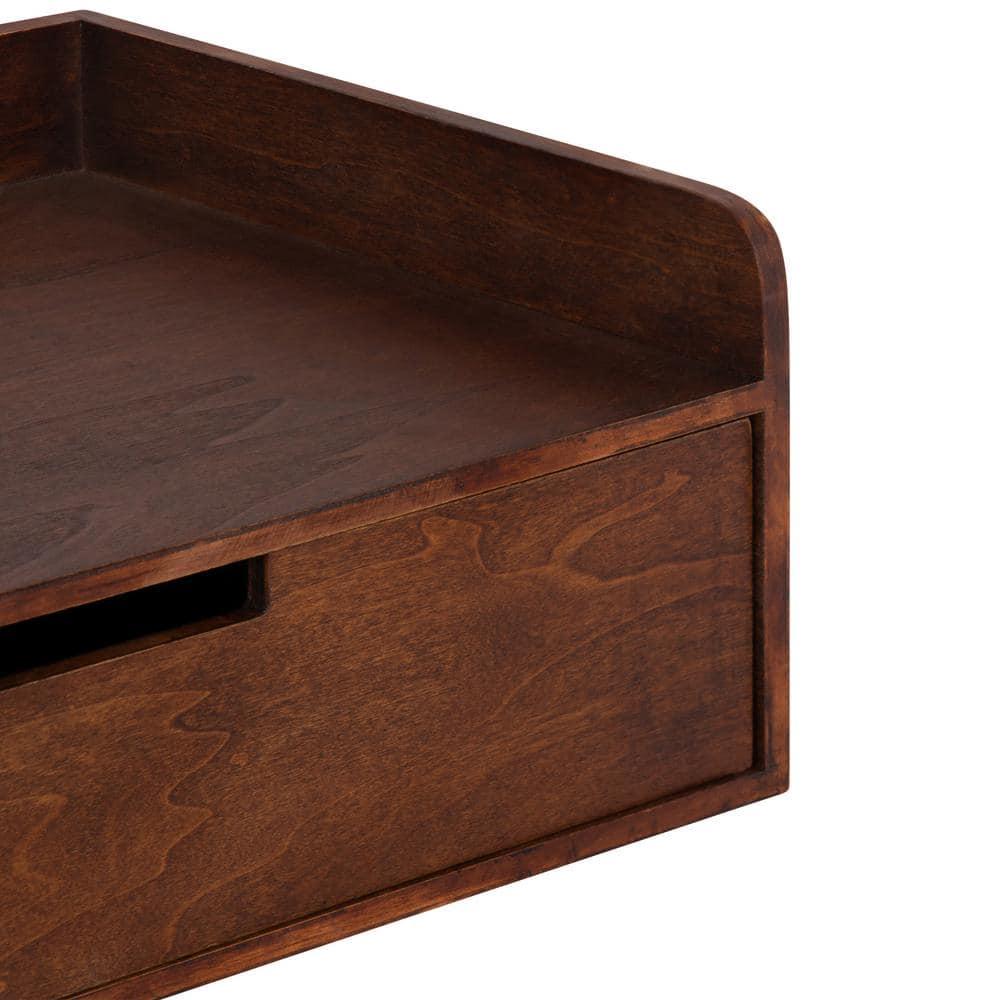 18" x 12" x 6.5" Kitt Floating Shelf Side Table Walnut Brown - Kate & Laurel All Things Decor