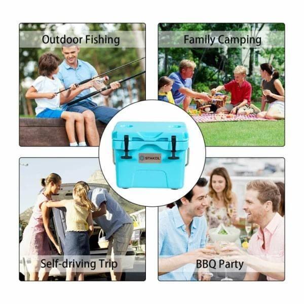 Costway 16 Quart Cooler Portable Ice Chest Leak-proof 24 Cans Ice Boxfor Camping