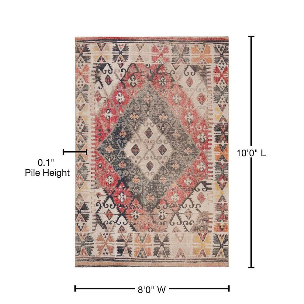 Montage MTG236 Power Loomed Indoor/Outdoor Area Rug - Rust/Multi - 8'x10' - Safavieh.