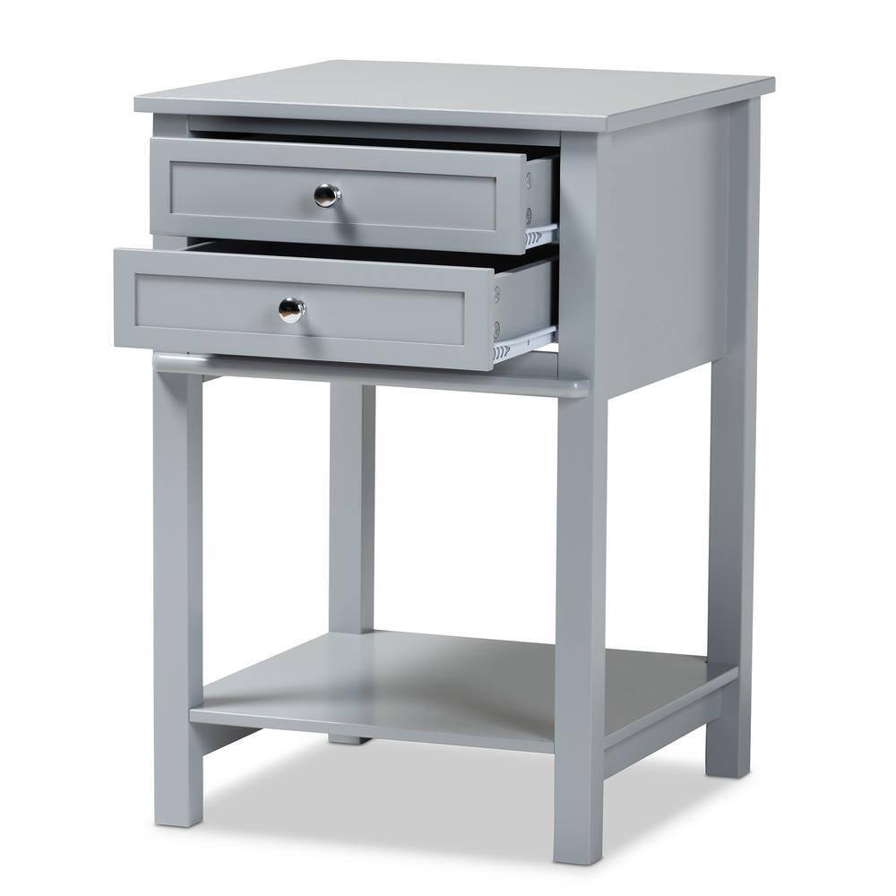 2 Drawer Willow Wood Nightstand -  Baxton Studio
