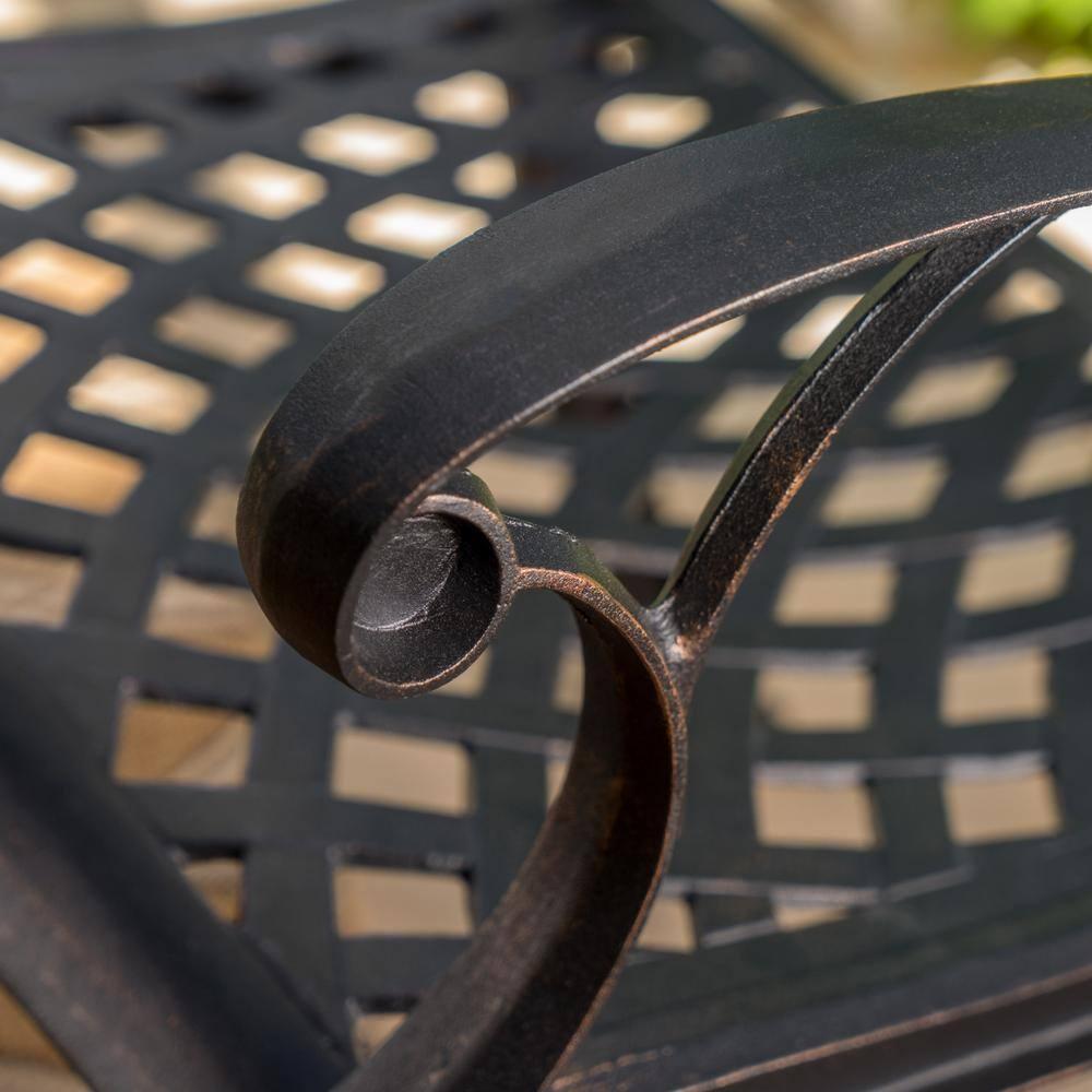 Christopher Knight Home Abigal Outdoor Copper Cast Cast Aluminum Rustic Dining Collection by  - N/A 9 Piece Set 8