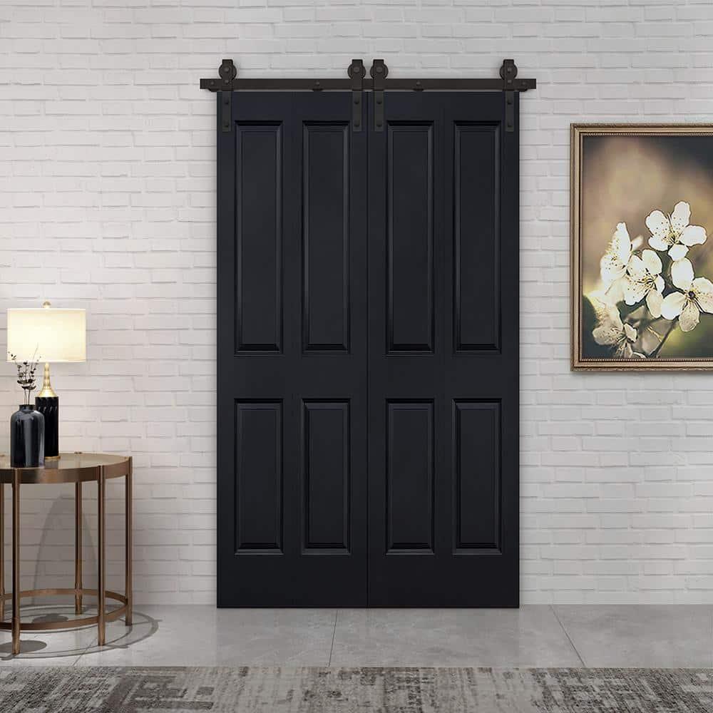 Calhome Paneled MDF Composite Double Bifold Barn Doors with Installation Hardware Kit