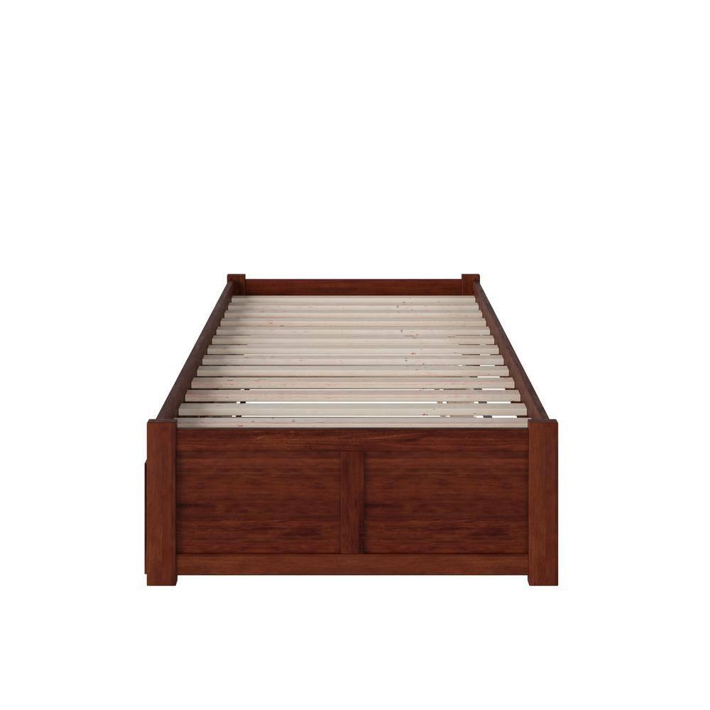 Concord Twin Extra Long Bed with Footboard and Twin Extra Long Trundle in Walnut