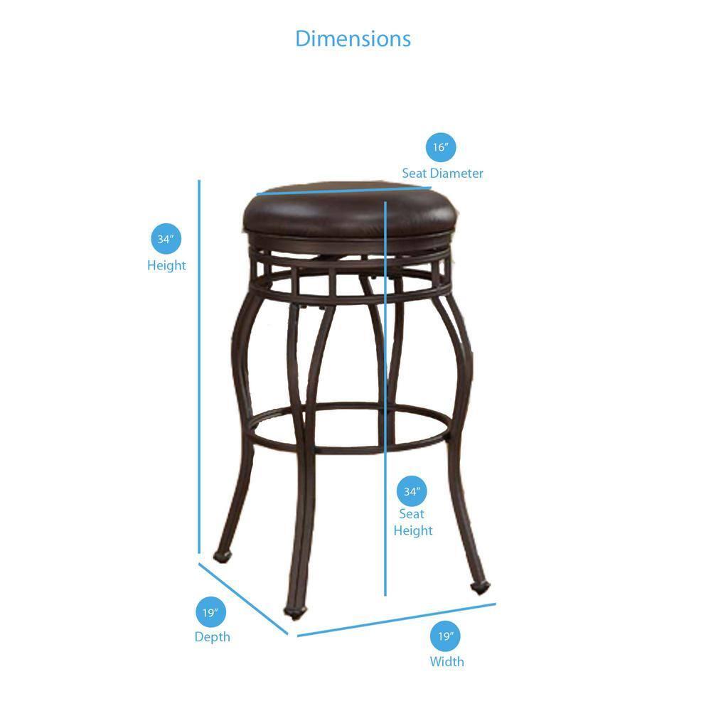 American Woodcrafters Villa 34" Backless Tall Bar Stool in Taupe Gray