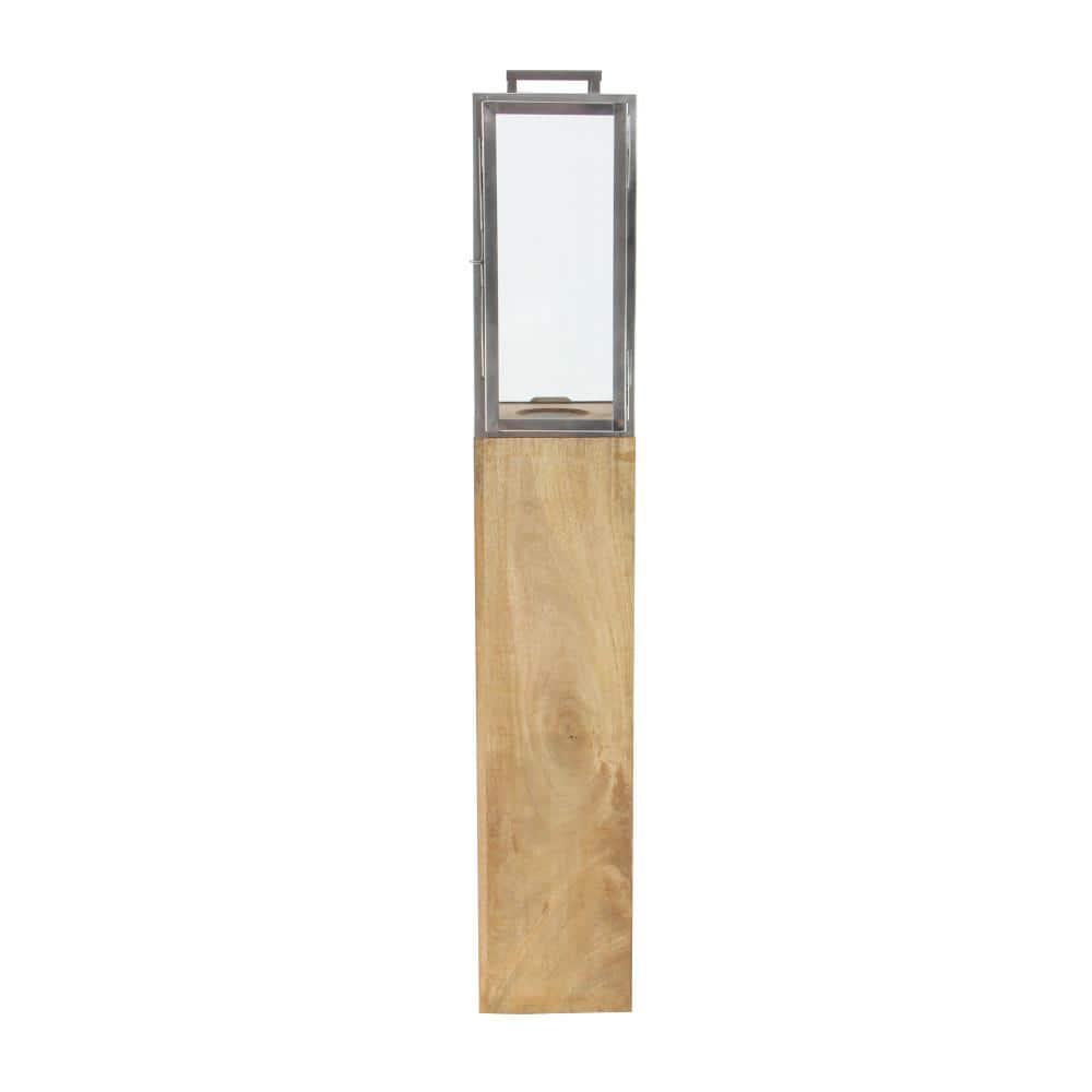 Mango Wood Handmade Decorative Indoor Outdoor Brown Candle Lantern