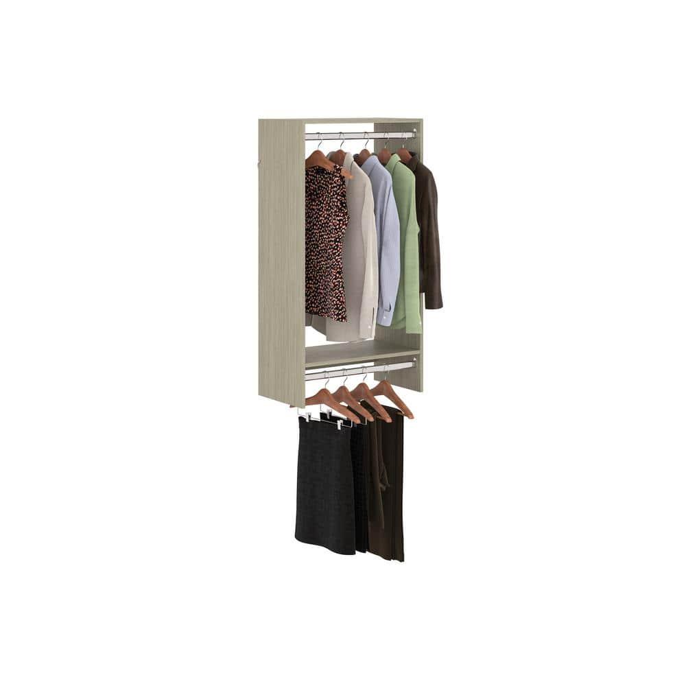 Easy Track 25.13-in W x 14-in D x 48-in H Weathered Grey Solid Wood closet tower