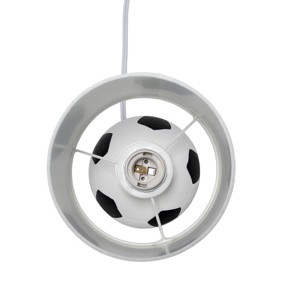 Simple Designs 10.7" Sports Lite Mini Soccer Table Lamp Mancave White and Black
