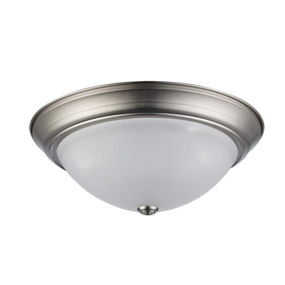 Trans Globe Lighting 13719 3 Light 15" Flush Mount Round Ceiling Fixture - Nickel