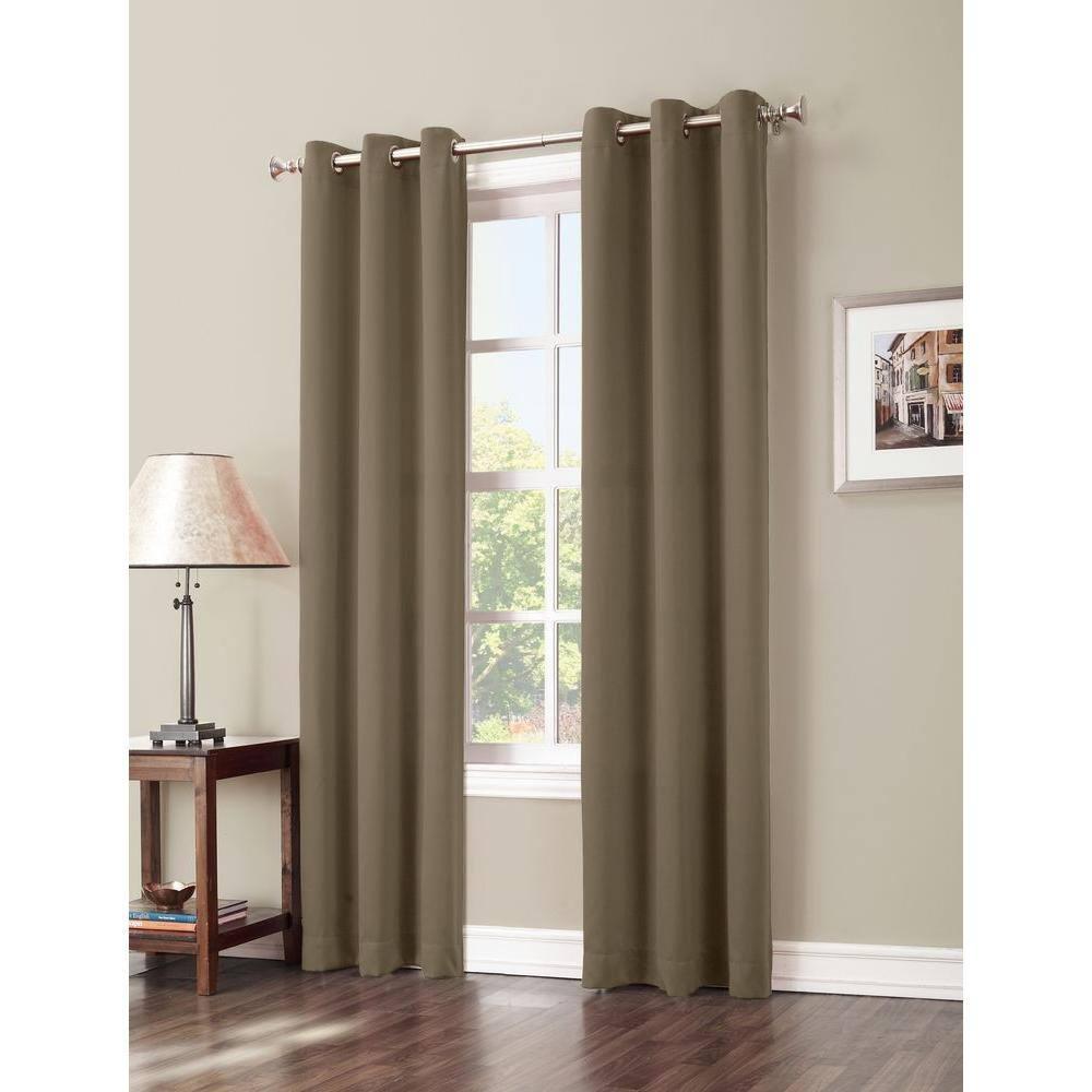 40"x95" Sun Zero Blackout Kenneth Energy Saving Grommet Curtain Panel Barley: Modern Thermal Insulated, Noise Reduction