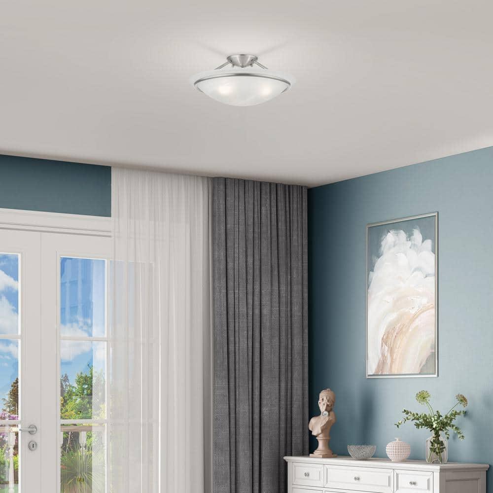 Livex Lighting Newburgh 3 - Light Semi-Flush Mount in Brushed Nickel