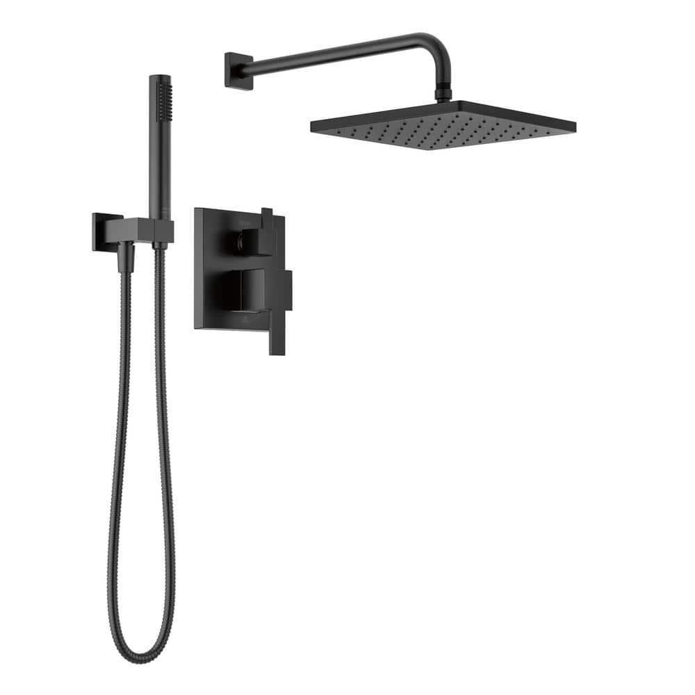 Modern Raincan Square Shower System, Rain Shower Head with Handheld Spray, Shower Faucet Set